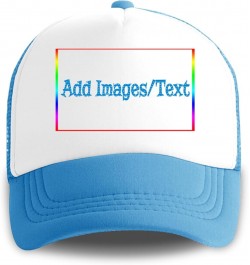 Custom Sun Hat Add Images Text Curved Mesh Hat Valentine's Day Gifts Sky Blue 0 $12.41 Visors