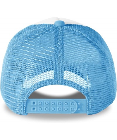 Custom Sun Hat Add Images Text Curved Mesh Hat Valentine's Day Gifts Sky Blue 0 $12.41 Visors