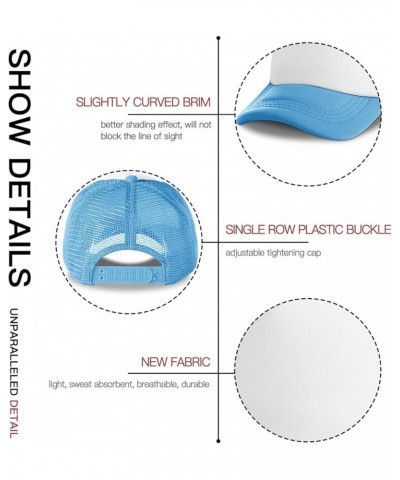 Custom Sun Hat Add Images Text Curved Mesh Hat Valentine's Day Gifts Sky Blue 0 $12.41 Visors