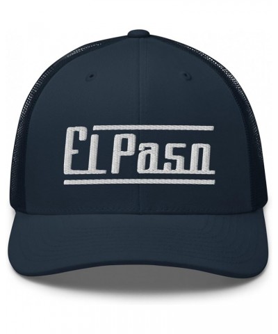 Retro El Paso Trucker Cap Vintage El Paso TX Trucker Hat Navy $16.16 Baseball Caps