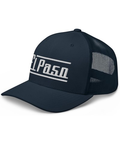 Retro El Paso Trucker Cap Vintage El Paso TX Trucker Hat Navy $16.16 Baseball Caps