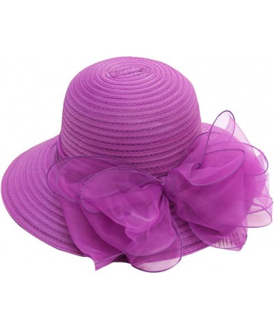 Women's Church Fascinator Bridal Tea Party Wedding Hat in N Out Burger Hat Purple-j $8.34 Sun Hats