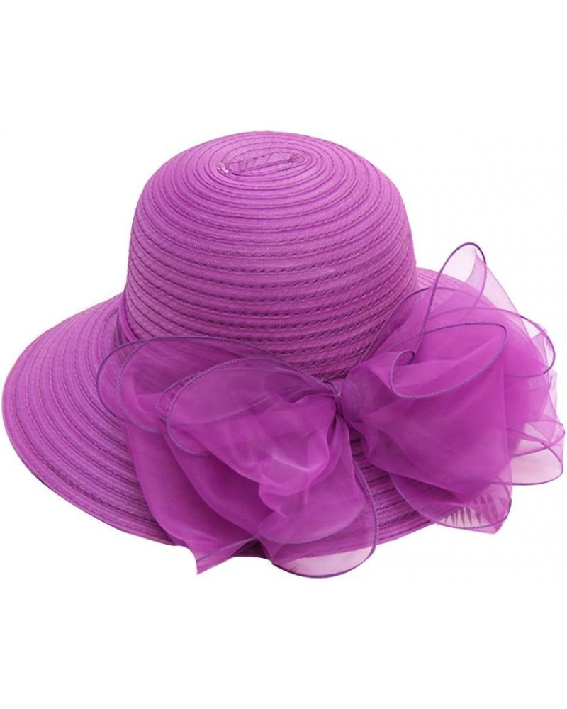 Women's Church Fascinator Bridal Tea Party Wedding Hat in N Out Burger Hat Purple-j $8.34 Sun Hats