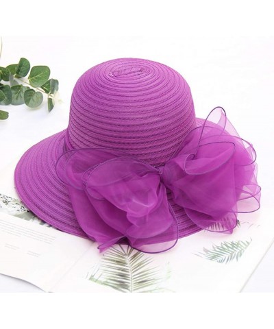 Women's Church Fascinator Bridal Tea Party Wedding Hat in N Out Burger Hat Purple-j $8.34 Sun Hats