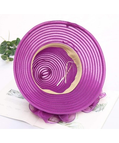 Women's Church Fascinator Bridal Tea Party Wedding Hat in N Out Burger Hat Purple-j $8.34 Sun Hats