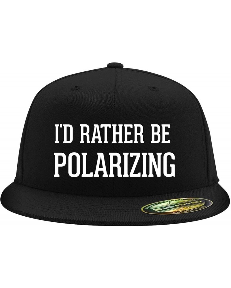 I'd Rather Be Polarizing - Flexfit 6210 Structured Flat Bill Fitted Hat | Baseball Cap for Men and Women | Snapback Closure B...