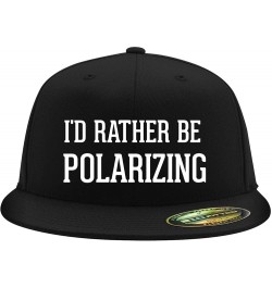 I'd Rather Be Polarizing - Flexfit 6210 Structured Flat Bill Fitted Hat | Baseball Cap for Men and Women | Snapback Closure B...