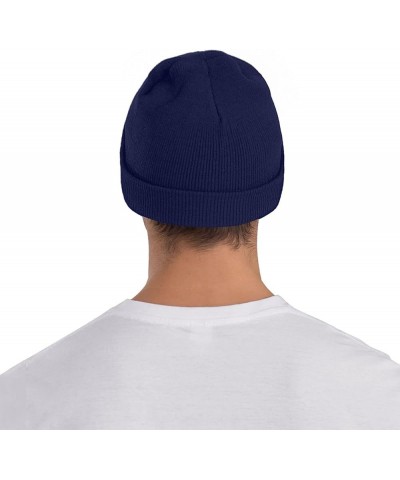 Ukraine Beanie Hat for Men Women Winter Hat Cuffed Knit Skull Cap Warm Ski Hats Navy Blue $10.31 Skullies & Beanies