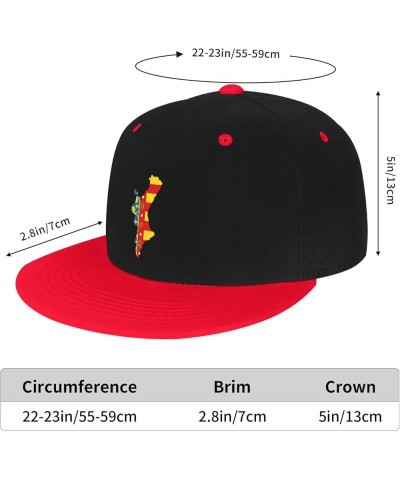 Flag Map of Valencia Baseball Cap for Men Women Snapback Hat Trucker Flat Bill Caps Sun Hats Red $12.95 Baseball Caps