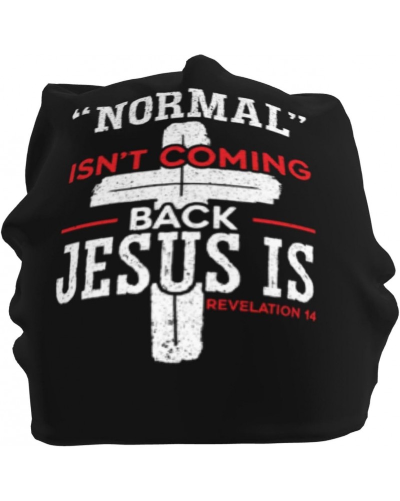 Normal Isn't Coming Back Jesus is Revelation 14 Beanie Hat Men Women Skull Cap Hedging Head Hat Slouchy Cap Knit Hat $11.64 S...