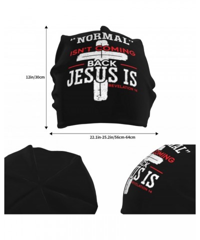 Normal Isn't Coming Back Jesus is Revelation 14 Beanie Hat Men Women Skull Cap Hedging Head Hat Slouchy Cap Knit Hat $11.64 S...