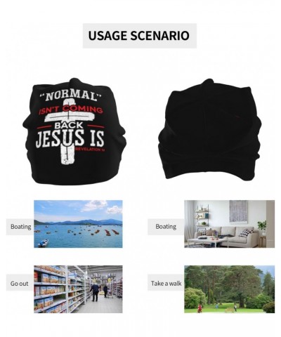 Normal Isn't Coming Back Jesus is Revelation 14 Beanie Hat Men Women Skull Cap Hedging Head Hat Slouchy Cap Knit Hat $11.64 S...