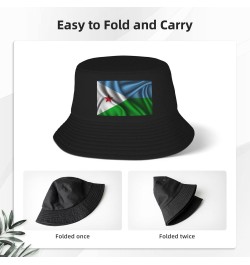 Silk Style Flag of Djibouti Bucket Hat for Men Women Outdoor Summer Beach Travel Fishing Cap Black $14.61 Bucket Hats