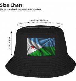 Silk Style Flag of Djibouti Bucket Hat for Men Women Outdoor Summer Beach Travel Fishing Cap Black $14.61 Bucket Hats