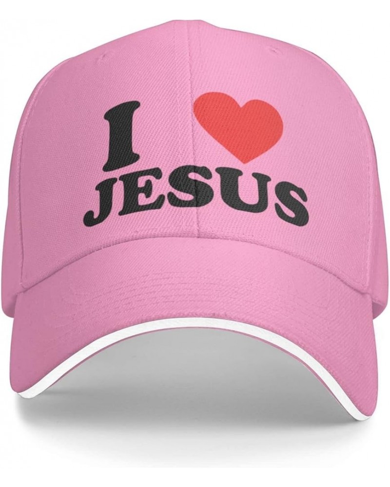 Jesus - I Love Jesus Baseball Cap for Women Cowboy Hat Trucker Hat Men Dad Hat Adjustable Hat Snapback Hat Black Pink $9.85 B...