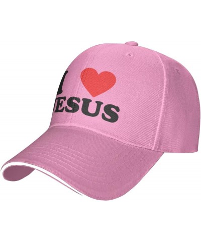 Jesus - I Love Jesus Baseball Cap for Women Cowboy Hat Trucker Hat Men Dad Hat Adjustable Hat Snapback Hat Black Pink $9.85 B...