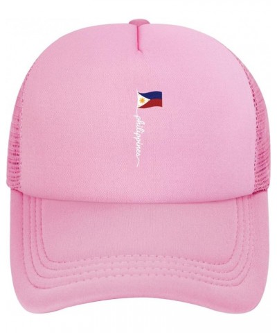 Pinoy Filipino Flag Funny Trucker Hat Adjustable Mesh Baseball Cap Adult Men Women Pink $11.98 Baseball Caps