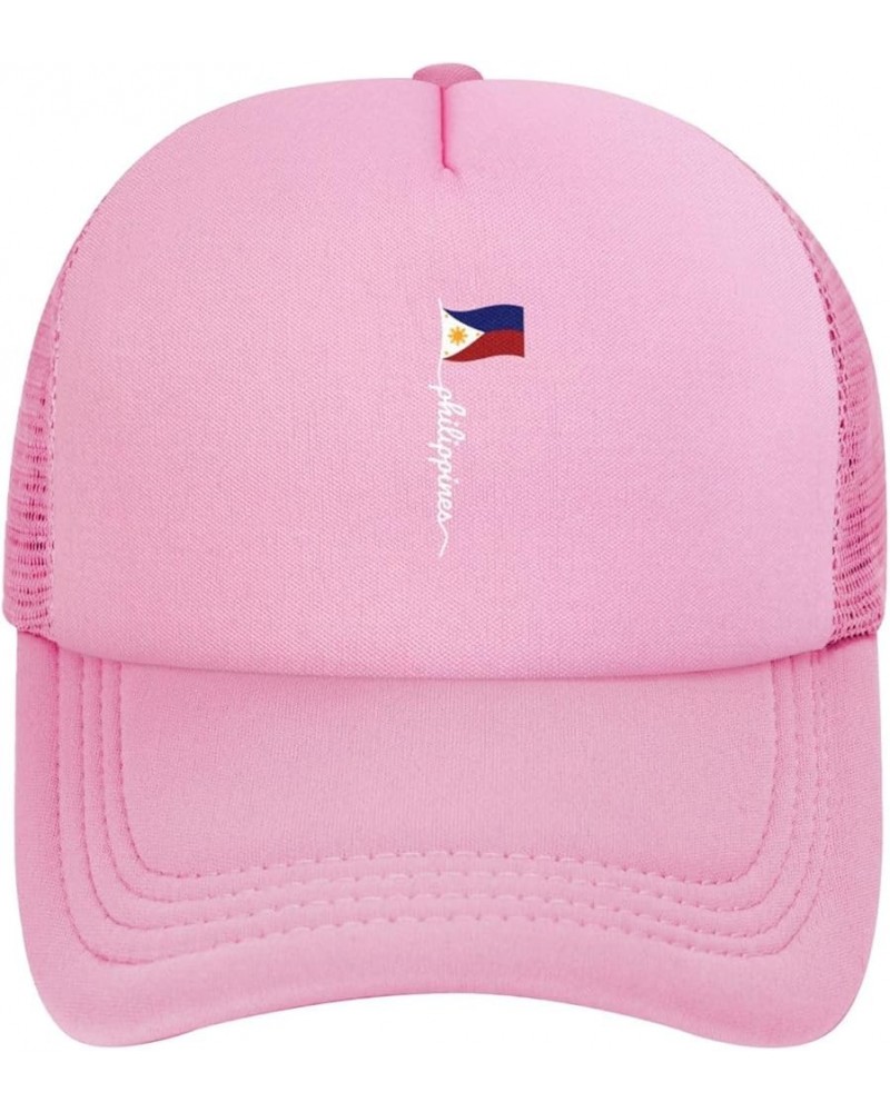 Pinoy Filipino Flag Funny Trucker Hat Adjustable Mesh Baseball Cap Adult Men Women Pink $11.98 Baseball Caps