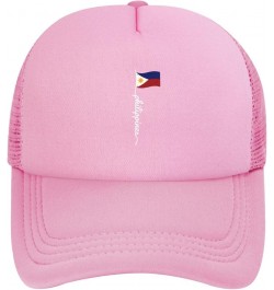 Pinoy Filipino Flag Funny Trucker Hat Adjustable Mesh Baseball Cap Adult Men Women Pink $11.98 Baseball Caps