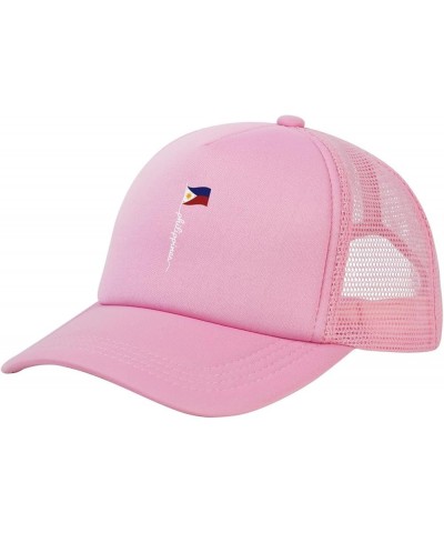 Pinoy Filipino Flag Funny Trucker Hat Adjustable Mesh Baseball Cap Adult Men Women Pink $11.98 Baseball Caps