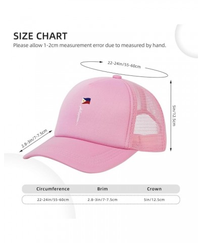 Pinoy Filipino Flag Funny Trucker Hat Adjustable Mesh Baseball Cap Adult Men Women Pink $11.98 Baseball Caps