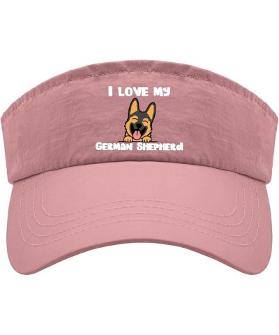 I Love My German Shepherds Caps Visors for Teens Visor Hat Packable Golf Cap Pink $11.19 Visors