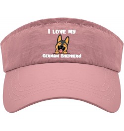 I Love My German Shepherds Caps Visors for Teens Visor Hat Packable Golf Cap Pink $11.19 Visors