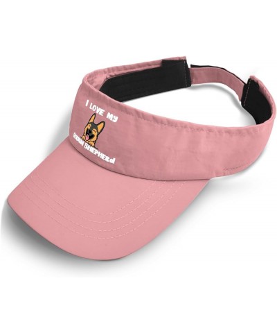 I Love My German Shepherds Caps Visors for Teens Visor Hat Packable Golf Cap Pink $11.19 Visors