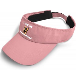 I Love My German Shepherds Caps Visors for Teens Visor Hat Packable Golf Cap Pink $11.19 Visors