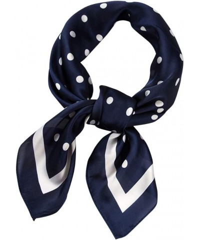 Scarf Scarves Kerchief Polka Ribbon Scarf Dot 70x70cm Neck Women Scarf Plaid Scarf with Navy $7.27 Scarves