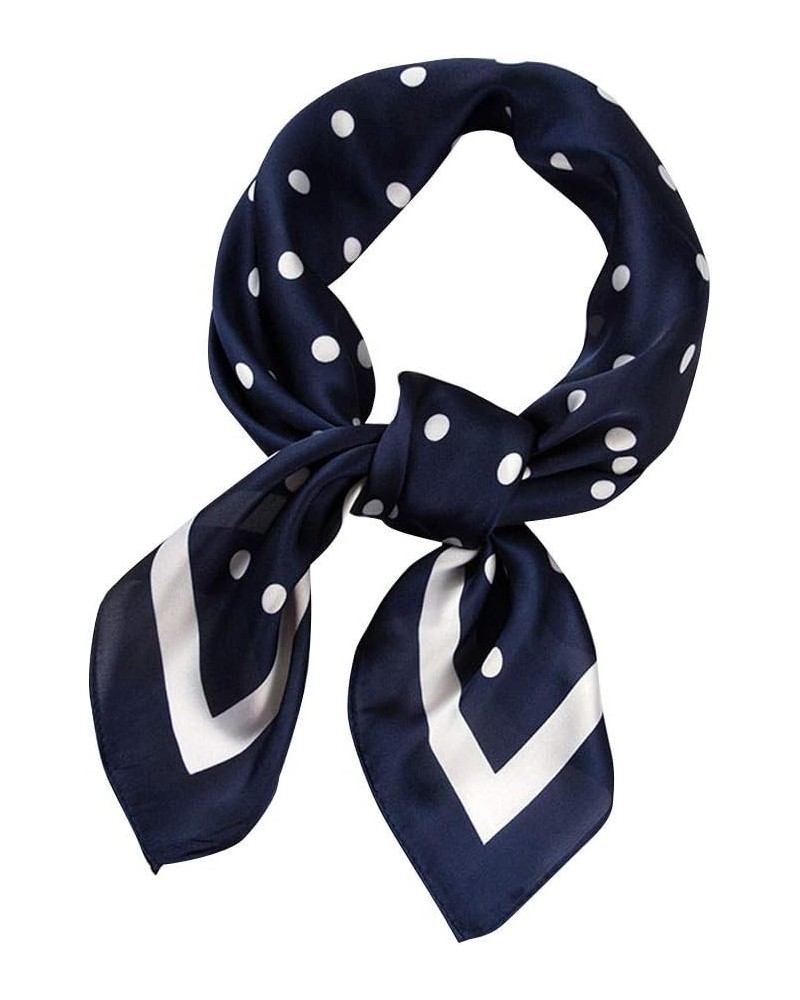 Scarf Scarves Kerchief Polka Ribbon Scarf Dot 70x70cm Neck Women Scarf Plaid Scarf with Navy $7.27 Scarves