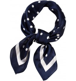 Scarf Scarves Kerchief Polka Ribbon Scarf Dot 70x70cm Neck Women Scarf Plaid Scarf with Navy $7.27 Scarves