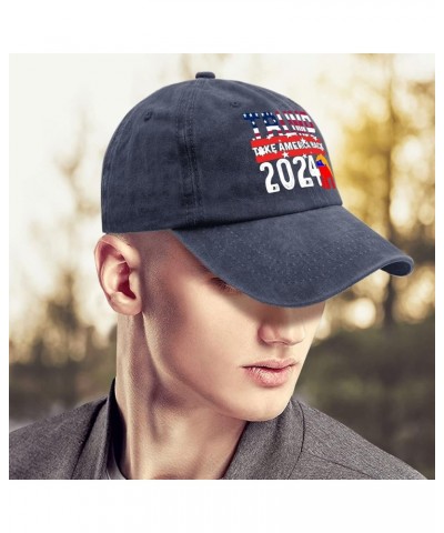 Mens Hats Trump Outdoor Hats for Womens Fashionable Hat Breathable Trumps 2024 Sun Hats Navy Blue $10.05 Visors