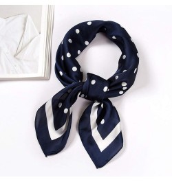 Scarf Scarves Kerchief Polka Ribbon Scarf Dot 70x70cm Neck Women Scarf Plaid Scarf with Navy $7.27 Scarves