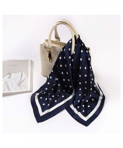 Scarf Scarves Kerchief Polka Ribbon Scarf Dot 70x70cm Neck Women Scarf Plaid Scarf with Navy $7.27 Scarves