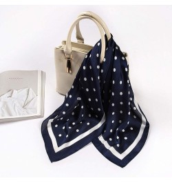 Scarf Scarves Kerchief Polka Ribbon Scarf Dot 70x70cm Neck Women Scarf Plaid Scarf with Navy $7.27 Scarves