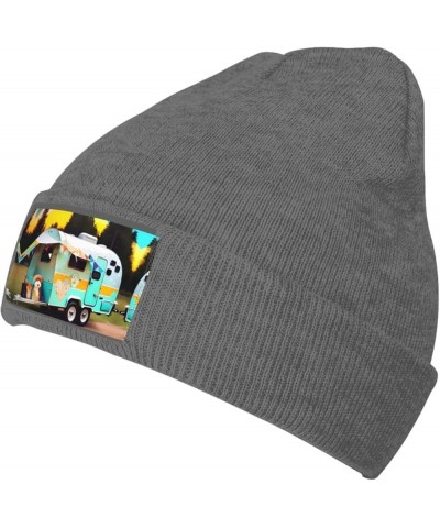 You Make Me Happy Camper Print Unisex Beanie for Men and Women Knit Hat Winter Beanies,Skater Beanie Deep Heather $9.28 Skull...