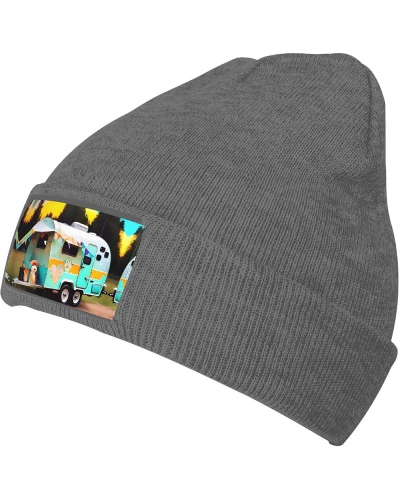 You Make Me Happy Camper Print Unisex Beanie for Men and Women Knit Hat Winter Beanies,Skater Beanie Deep Heather $9.28 Skull...