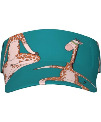 Gold Drops Print Sunscreen Visor Hats for Women & Men,Sport Empty Top,Tennis Visor,Golf Visor Giraffes Doing Various Yoga $12...