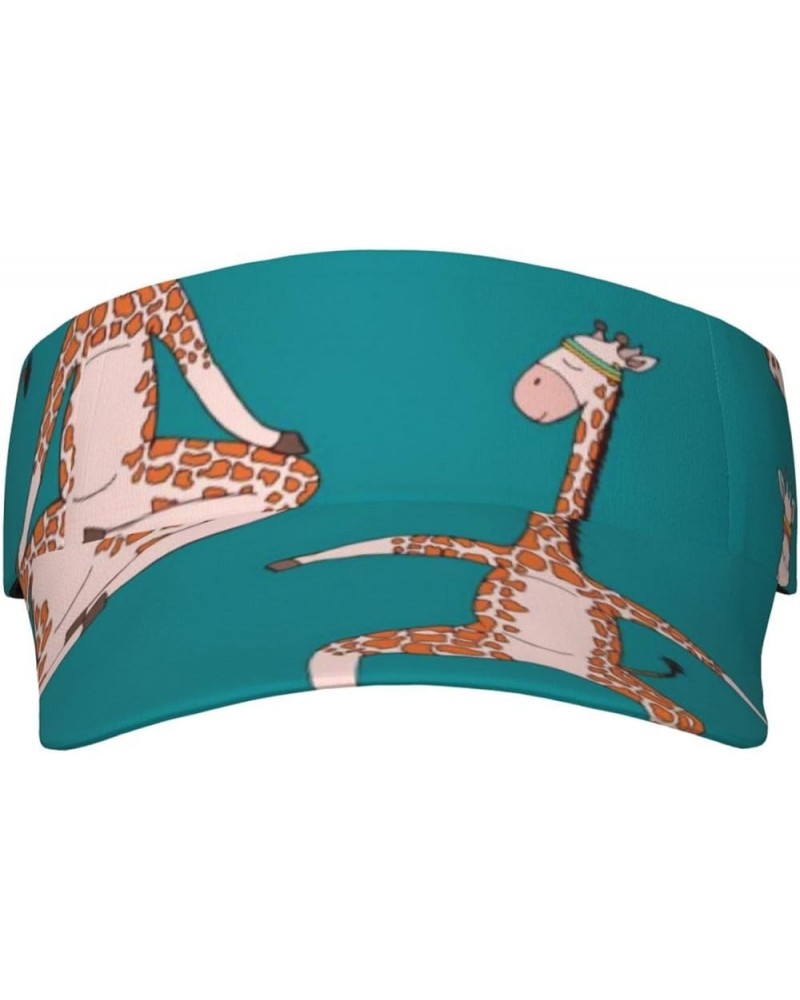 Gold Drops Print Sunscreen Visor Hats for Women & Men,Sport Empty Top,Tennis Visor,Golf Visor Giraffes Doing Various Yoga $12...