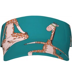 Gold Drops Print Sunscreen Visor Hats for Women & Men,Sport Empty Top,Tennis Visor,Golf Visor Giraffes Doing Various Yoga $12...