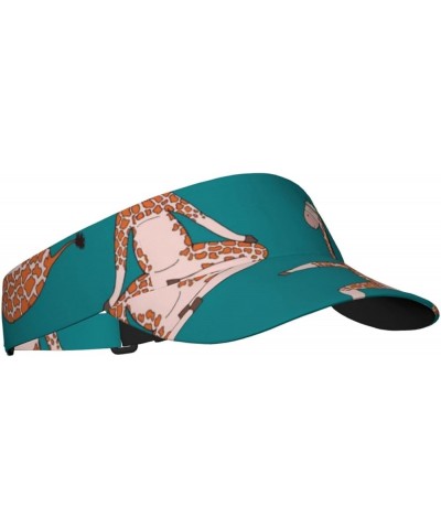 Gold Drops Print Sunscreen Visor Hats for Women & Men,Sport Empty Top,Tennis Visor,Golf Visor Giraffes Doing Various Yoga $12...