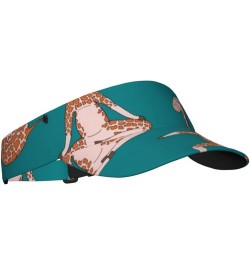 Gold Drops Print Sunscreen Visor Hats for Women & Men,Sport Empty Top,Tennis Visor,Golf Visor Giraffes Doing Various Yoga $12...