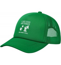 I Love Dogs and Donkeys Mesh Hat for Men Black Trucker Hats Women Trendy Baseball Cap Green $9.87 Baseball Caps