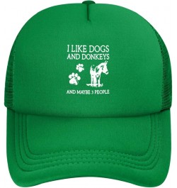 I Love Dogs and Donkeys Mesh Hat for Men Black Trucker Hats Women Trendy Baseball Cap Green $9.87 Baseball Caps