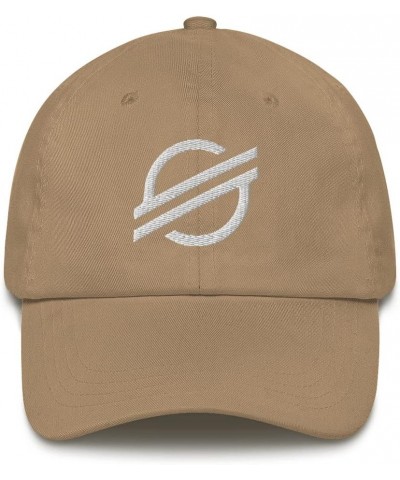 Stellar Cryptocurrency Logo Hat (Embroidered Dad Cap) Khaki $13.36 Baseball Caps