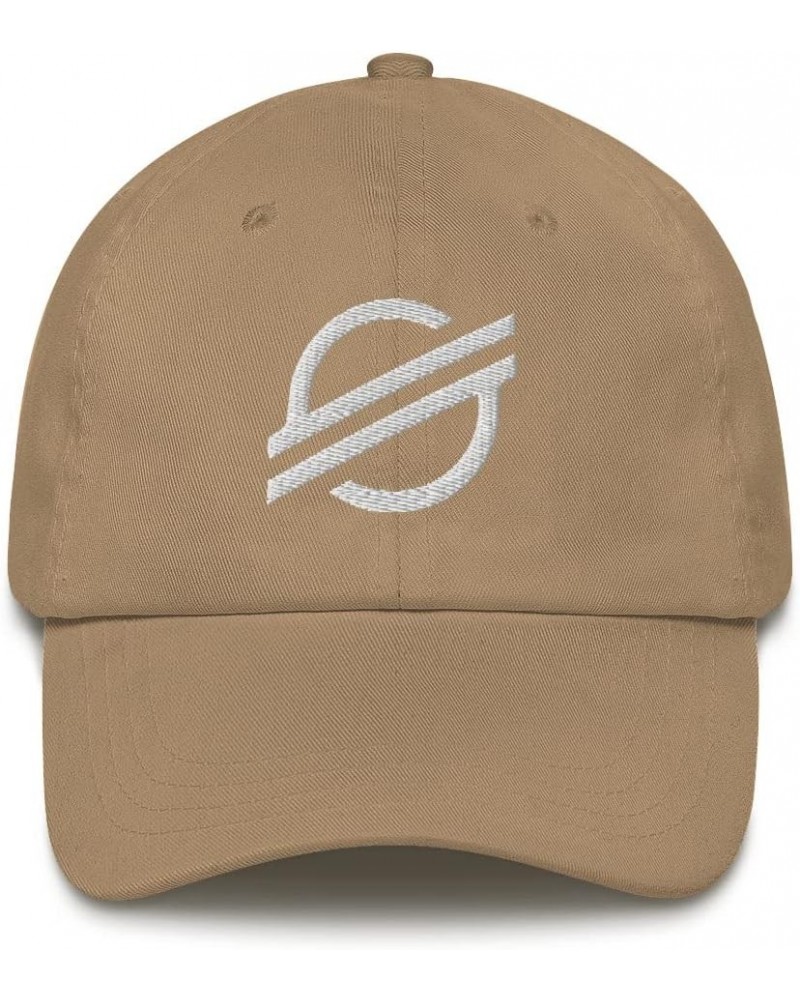 Stellar Cryptocurrency Logo Hat (Embroidered Dad Cap) Khaki $13.36 Baseball Caps