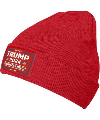 Trump 2024 paybackss Bitch Knit Hat Impeach Biden Fuck-Pelosi Anti Swallows Men Women Warm Winter Hat Beanie Cap Red $9.45 Sk...