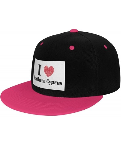 I Love Northern Cyprus Snapback Hat for Men Women Baseball Cap Trucker Flat Bill Hats Dad Caps Pink $13.82 Baseball Caps