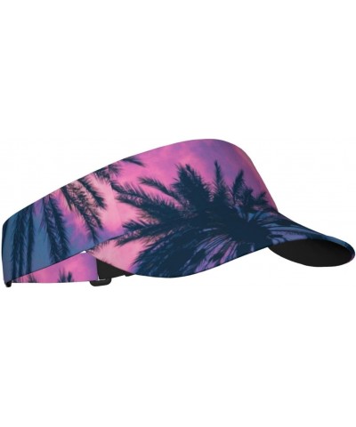 Palm Tree Landscape Sports Sun Visor Hats Adjustable Empty Top Sun Visor Caps for Women Men Kids Multicolor $13.56 Visors